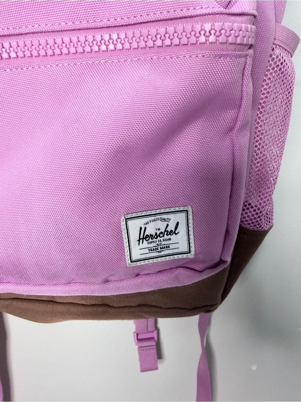Herschel Pink/Lavander Backpack with Brown Suede Accent - Picture 4 of 12